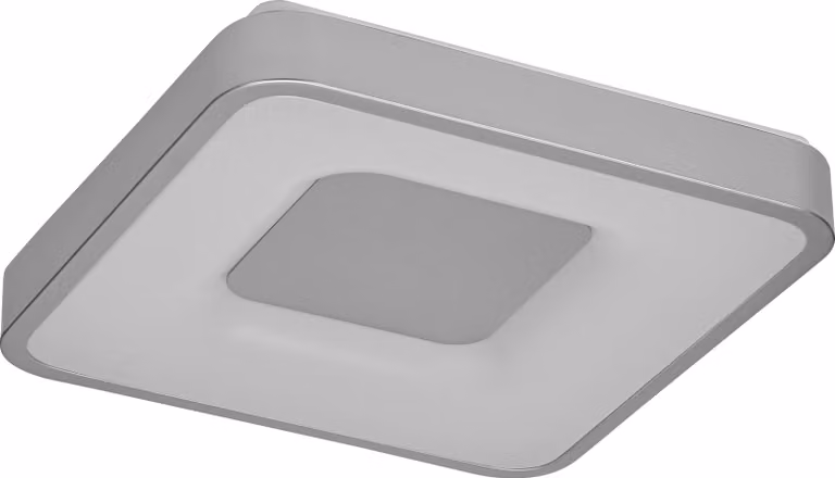 OSRAM Orbis Piana Lampada da soffitto a LED 380 mm, 24 W, 3000 K bianco caldo, Click-DIM, argento, metallo, IP20