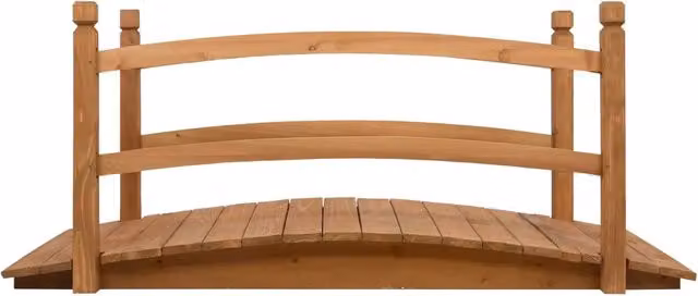 Ponte da Giardino in Legno Massello di Abete Marrone L/P/H: 140 x 60 x 60 cm – 1