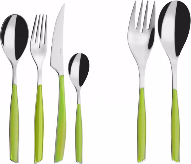 GLAMOUR, Posate Set 50 Pz, Scatola Gallery, Casa Bugatti Colore: Verde Mela