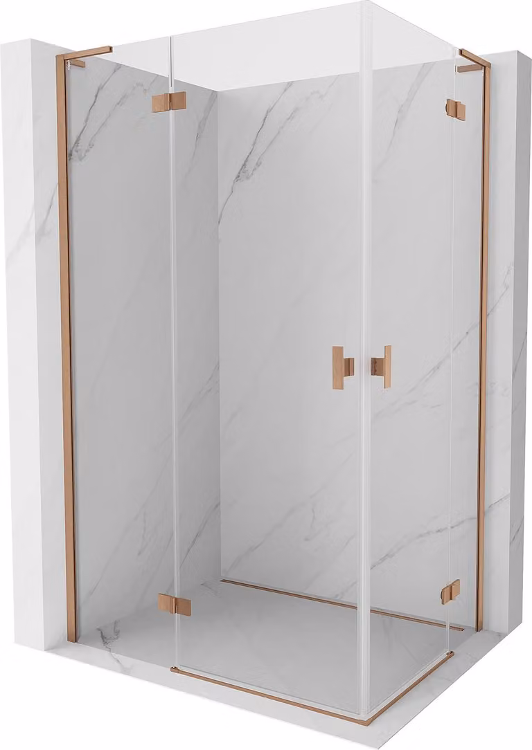 Mexen Mist-H L Duo cabina doccia ad anta sinistra 95 x 85 cm, trasparente, rame spazzolato - 8A5L-095L-085P-65-00