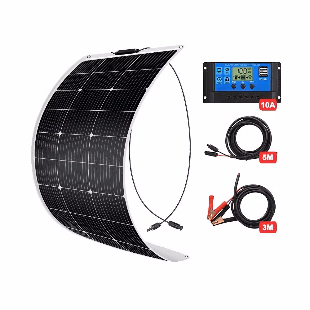 Modulo solare monocristallino flessibile, 100 W, impermeabile IP67