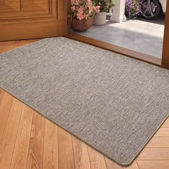Tappeto d'ingresso antiscivolo e lavabile in polipropilene e gomma, colore beige, L: 75 cm, P: 44 cm
