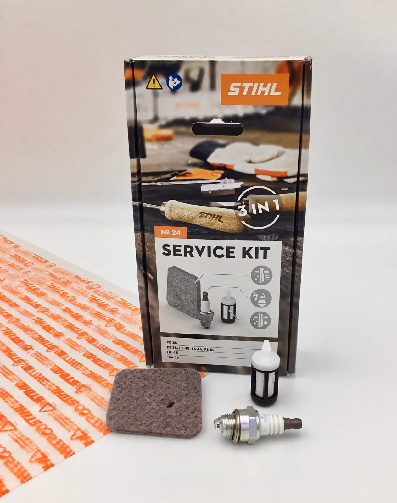 Kit di manutenzione STIHL 24 FC 55, FS 38, FS 45, FS 46, FS 55, HL 45, KM 55 41400074100 Filtro, Zündkerze