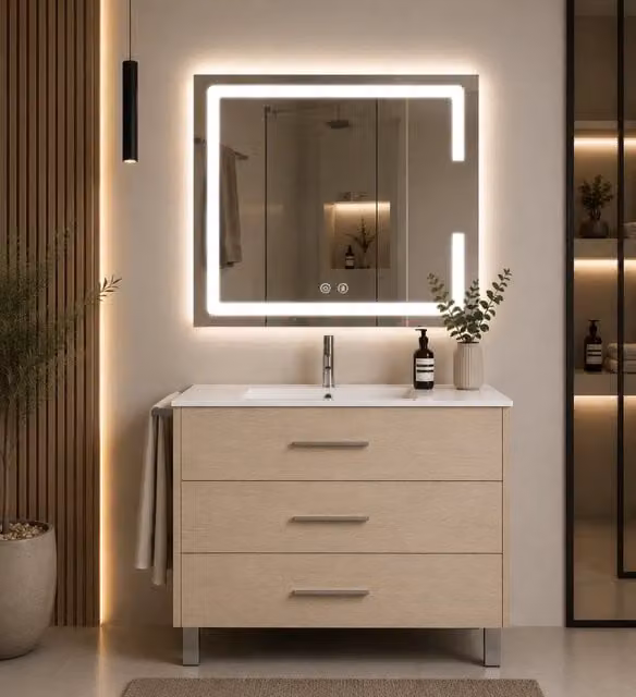 Mobile bagno con lavabo ORIGENBATH RIBERA senza specchio 90x40 cm estepa