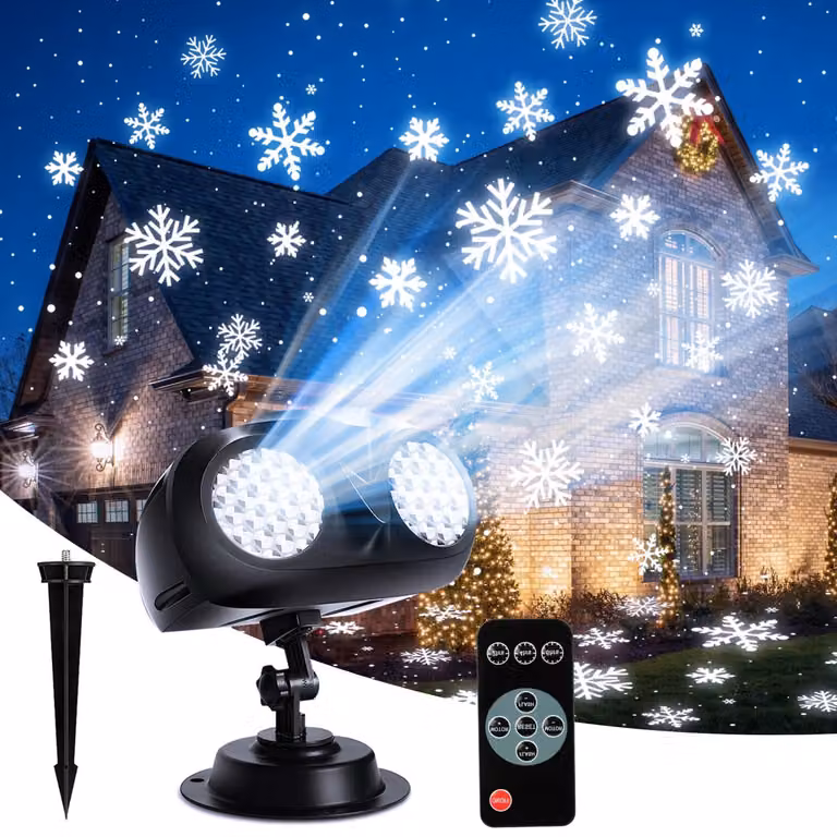 Proiettore di neve a LED, impermeabile, confezione doppia, per interni ed esterni