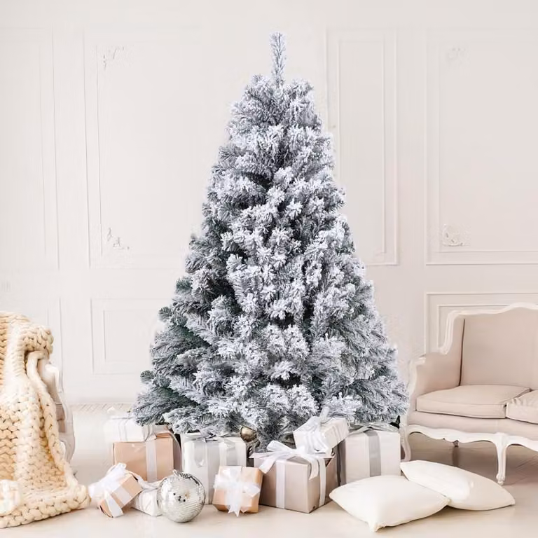 Albero di Natale artificiale Izrielar 150 cm con neve incl. 550 aghi in PVC, supporto in metallo, abete, albero di Natale