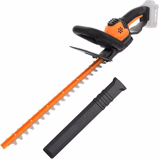 Tagliasiepi a batteria - Attrezzo da giardino - Tagliasiepi - Portatile - Leggero - Lunghezza lama di taglio 44 cm - Senza batteria e caricabatterie - Con protezione per la schiena - Per potatura - 20 V - 84,7 x 19,2 x 19,3 cm - Nero