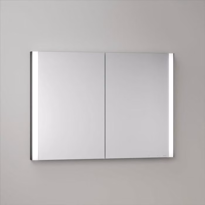 Mobiletti specchio a incasso Keuco Royal Metis LED, dimensioni 100 x 71 cm, 2 ante con riscaldamento a specchio, versione svizzera