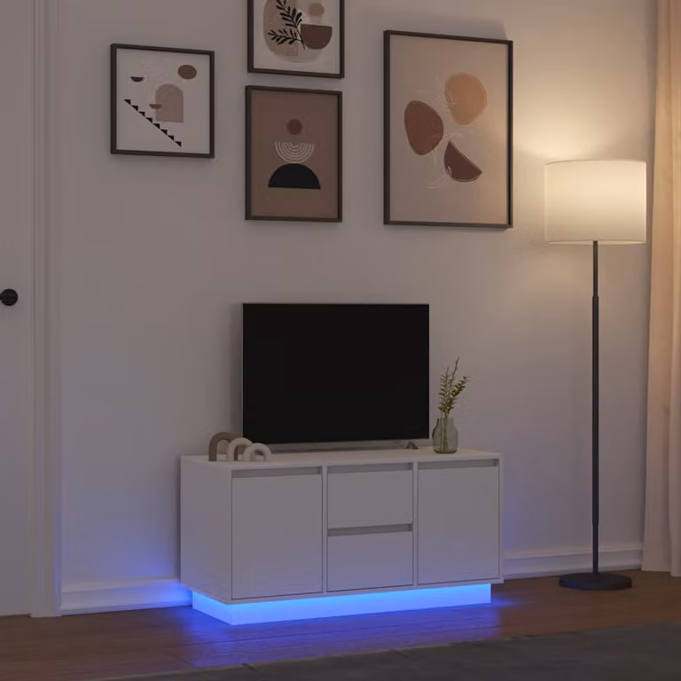 vidaXL Mobile Porta TV Bianco con Luci LED integrate L: 100 cm, P: 41 cm, H: 50 cm