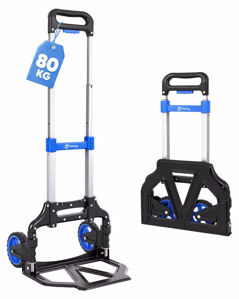 Carrello pieghevole e leggero per il trasporto, con una capacità di carico di 80 kg