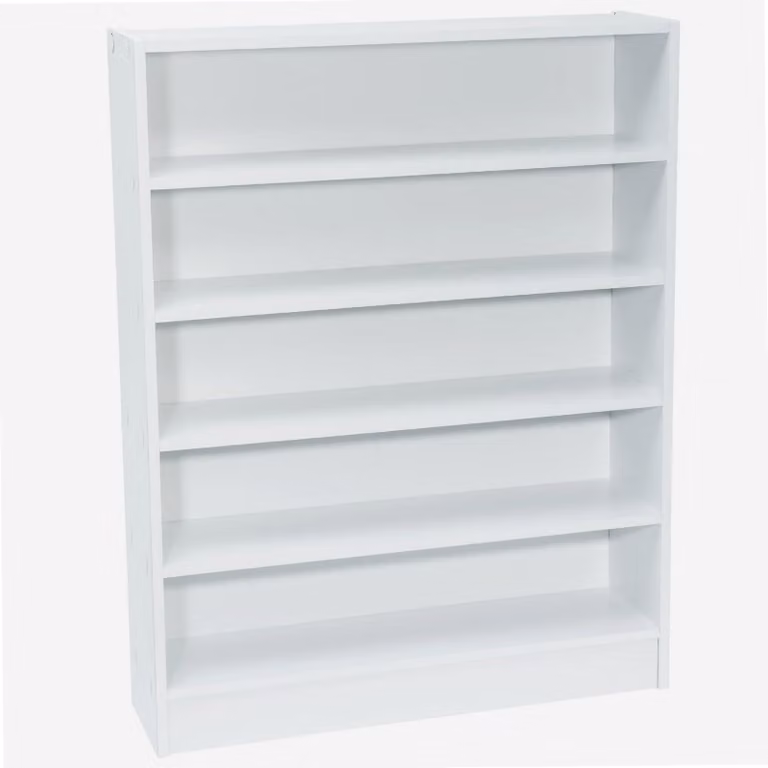 Scaffale portaoggetti, dimensioni 80x62x17 cm, bianco, 5 ripiani, in MDF