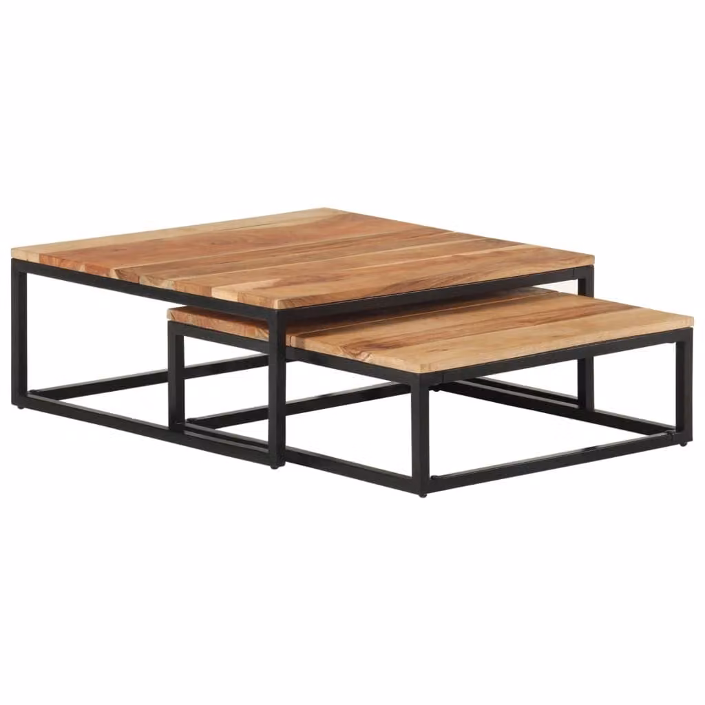 vidaXL Set tavoli 2 pz. Legno massiccio di acacia