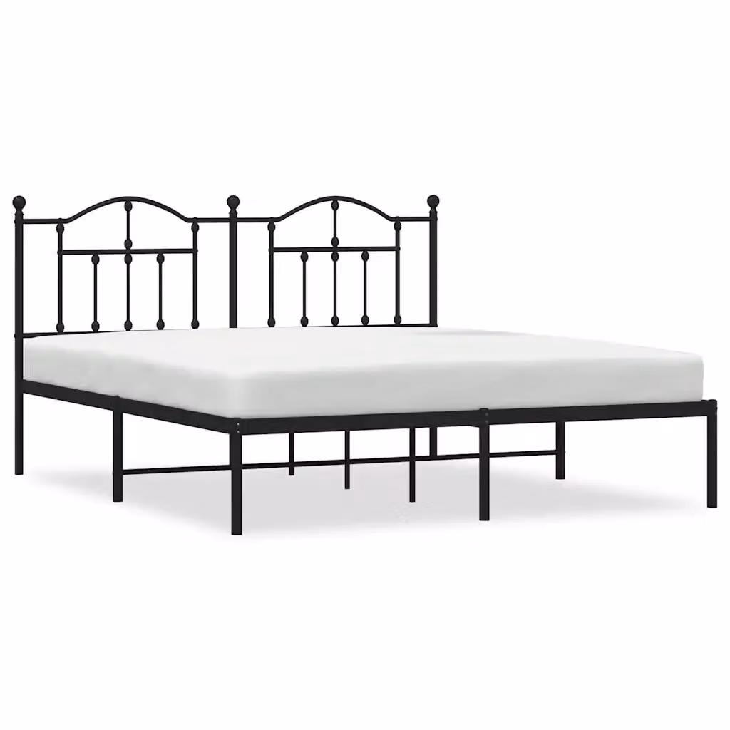 Letto con testiera in metallo nero vidaXL L/P: 160 x 200 cm – 2