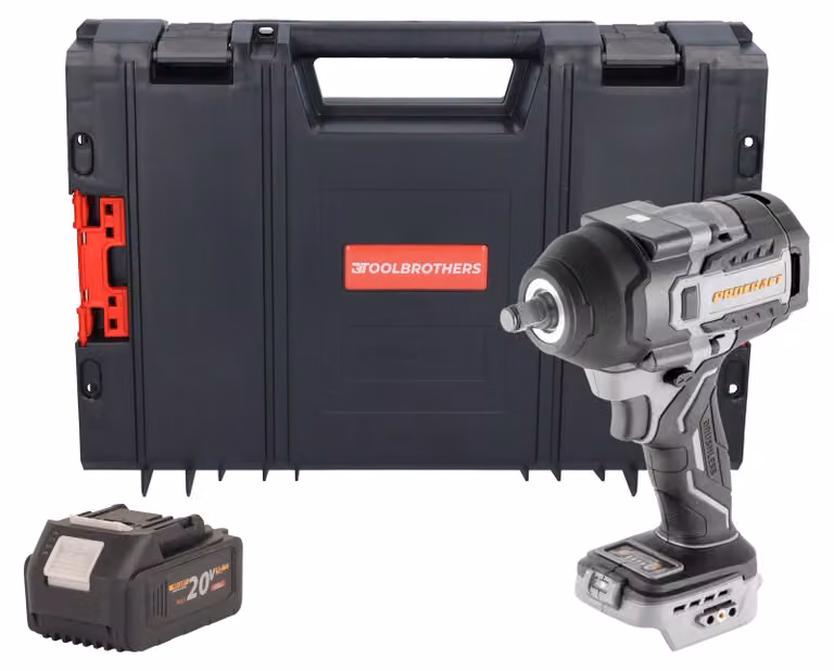 Avvitatore a impatto a batteria ProCraft Industrial IW850A-BB 20 V 850 Nm 1/2" brushless + 1 batteria da 4,0 Ah + valigetta RHINO - senza caricabatterie