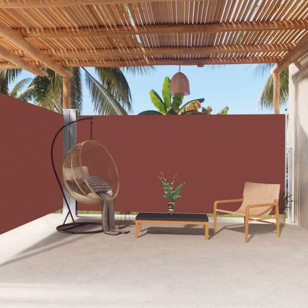 The Living Store Tenda laterale estensibile marrone 180x600 cm