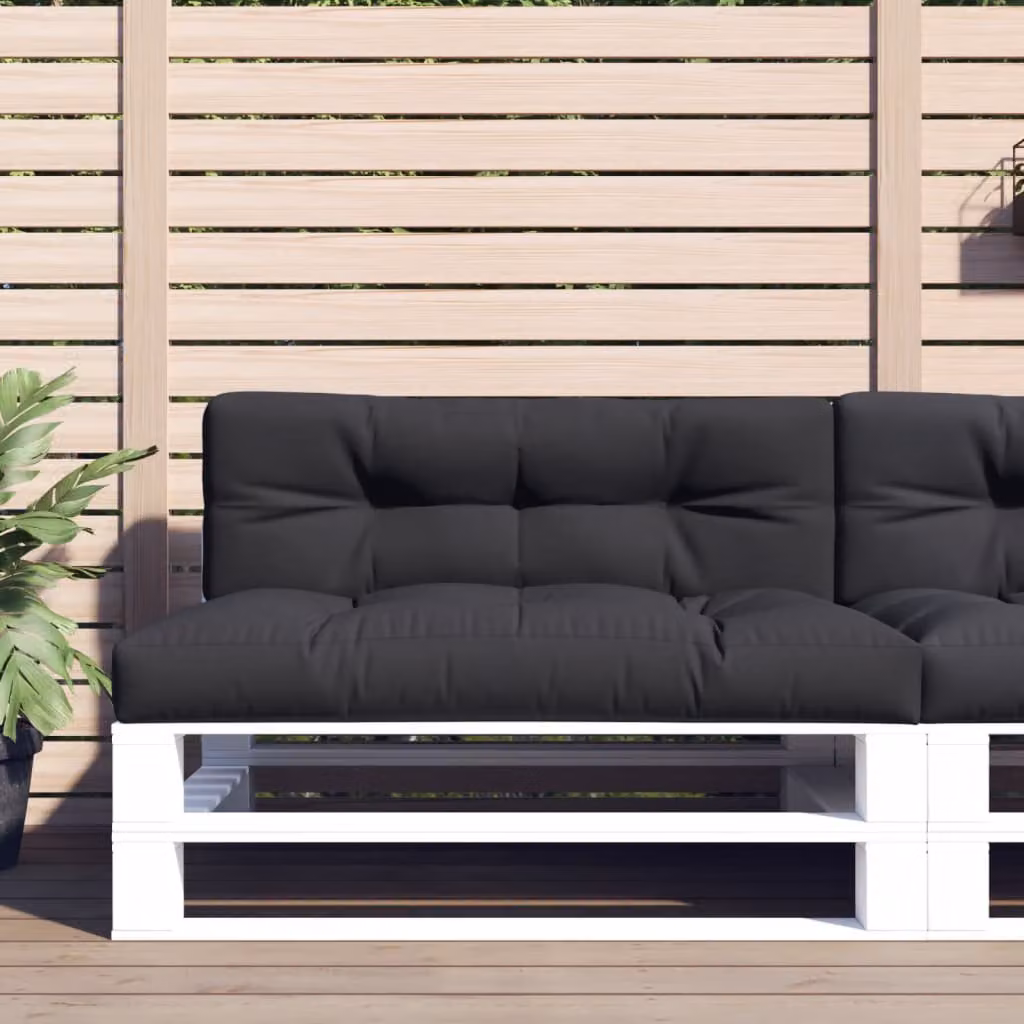 Cuscino per Pallet vidaXL Nero in Poliestere, L/P/H: 120 x 40 x 12 cm