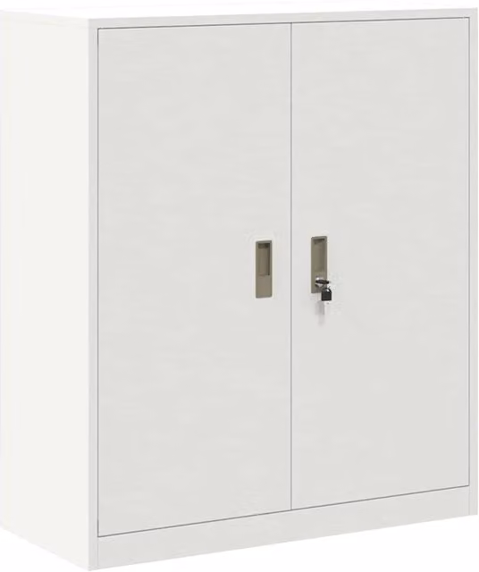 Armadio portaoggetti moderno design industriale 90 x 40 x 105 cm grande capacità di stoccaggio in acciaio bianco 02_0054826