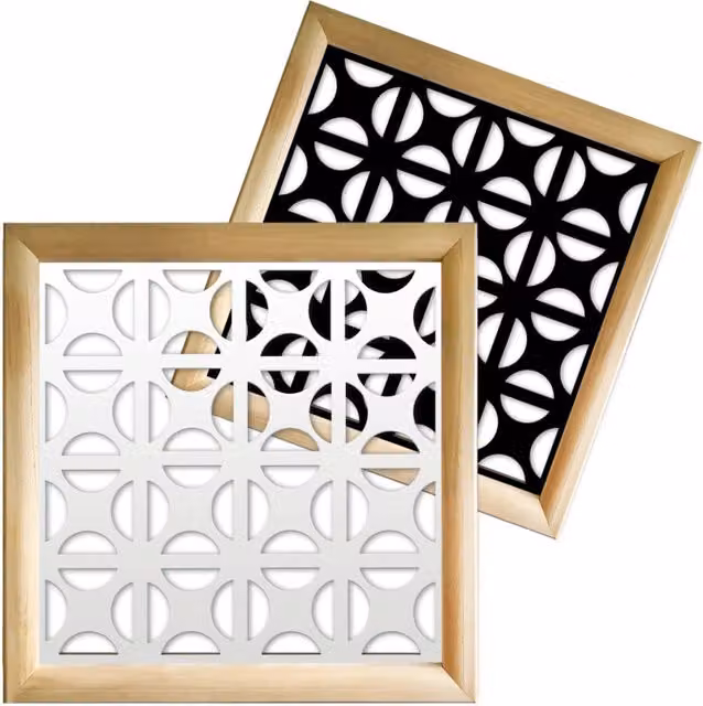 Moduli Decorativi ROUNDCROSS in Legno e PVC, Colore Bianco, L/P/H: 98 x 98 x 64 cm