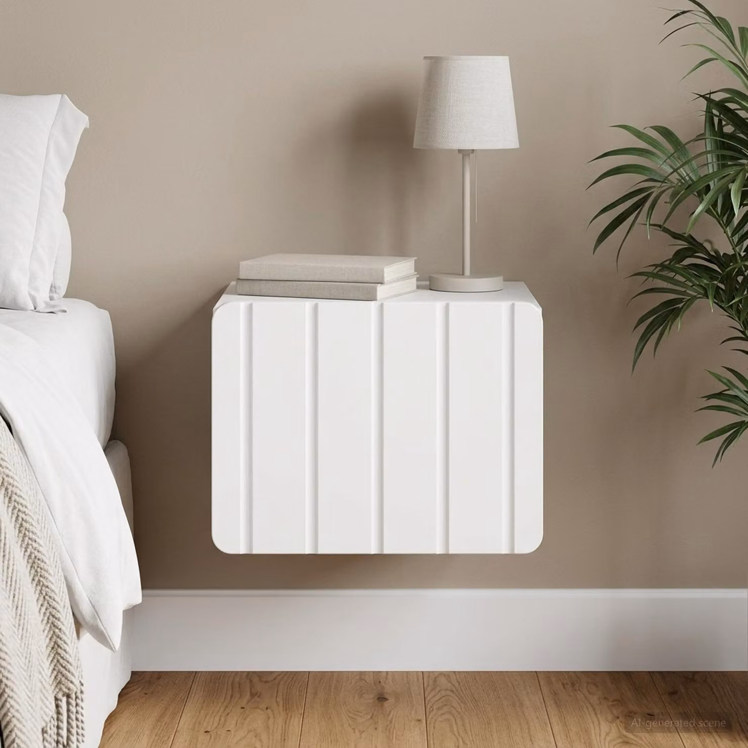 vidaXL Mobiletto da notte sospeso con cassetto Bianco L 33 cm x P 34,5 cm x H 24 cm