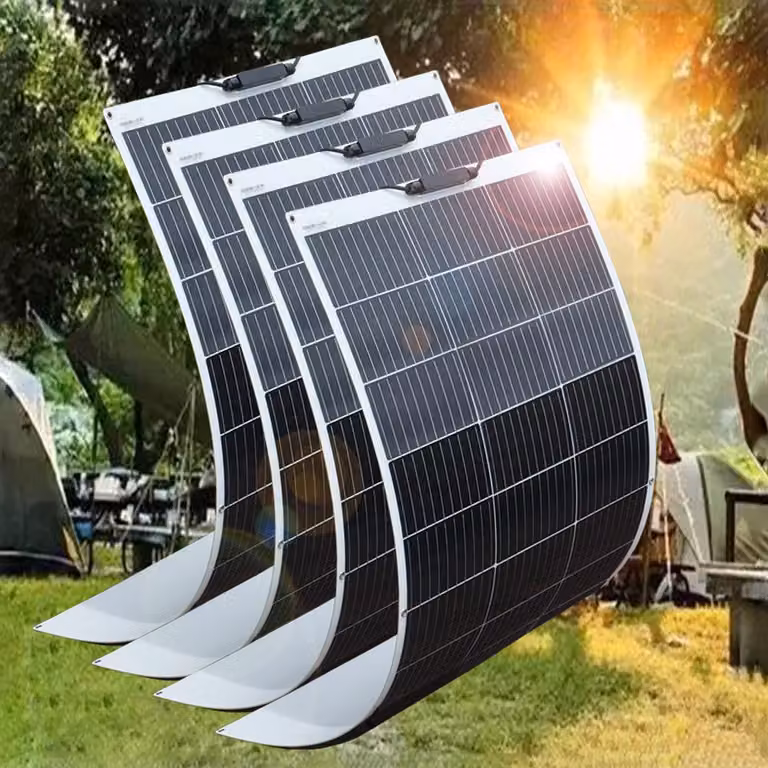 Pannello solare flessibile da 600W, composto da 4 pannelli da 150W - Leggero, ideale per camper e balconi