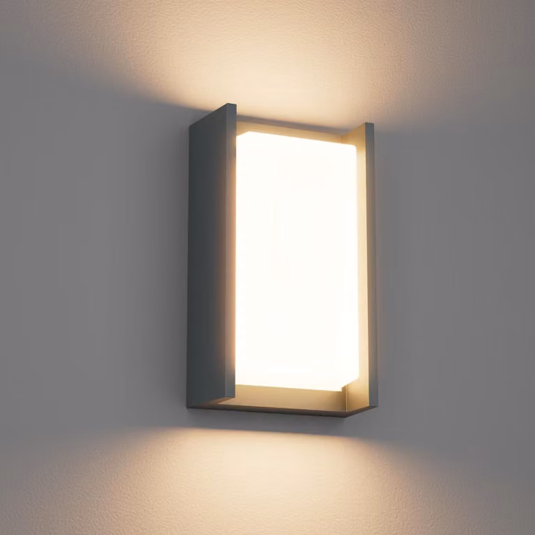 Lampada da parete esterna a LED, 24 W, 3000 K, luce calda, grado di protezione IP65, colore antracite