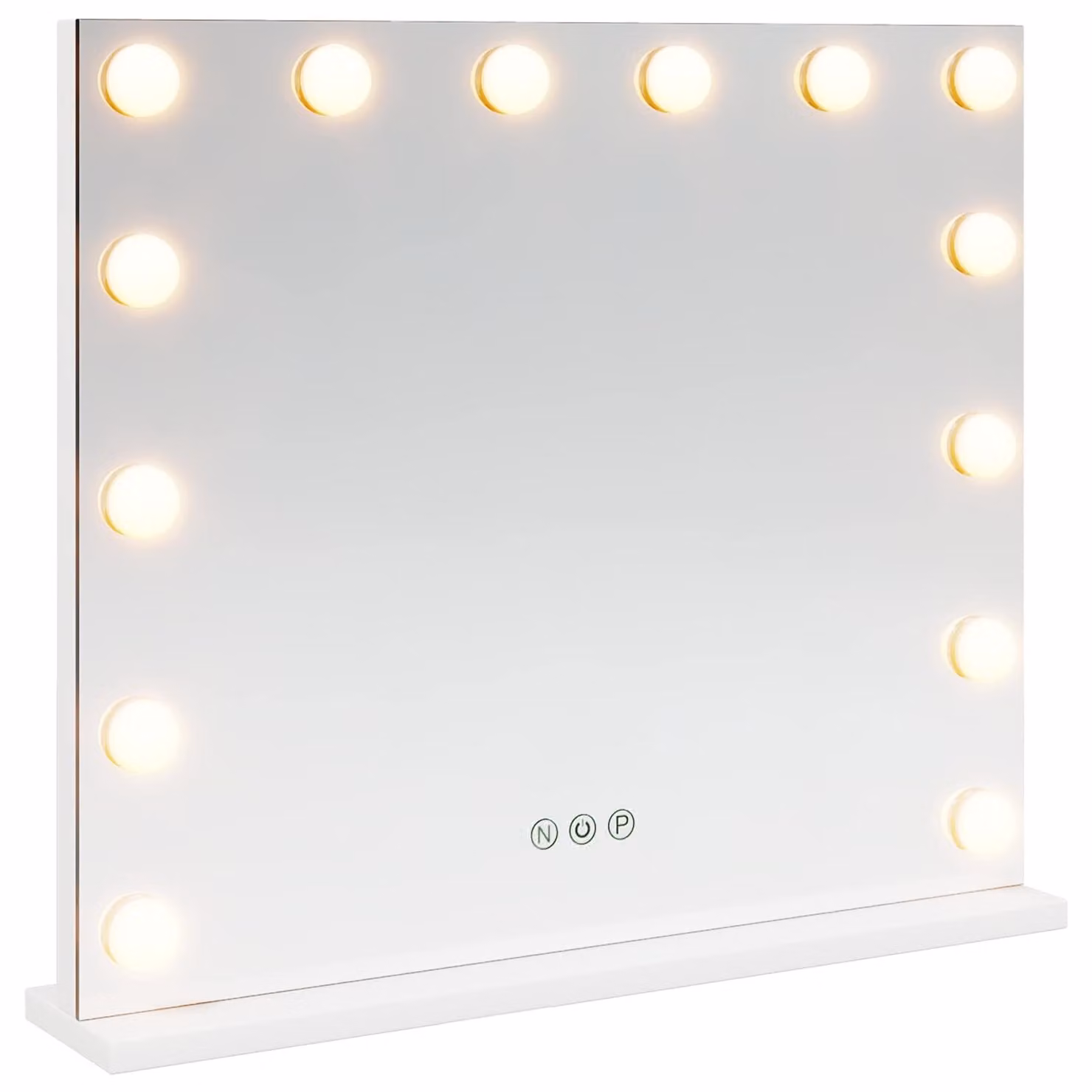 Specchio LED da Vanità Bianco 50 x 10 x 44 cm Vetro e acciaio
