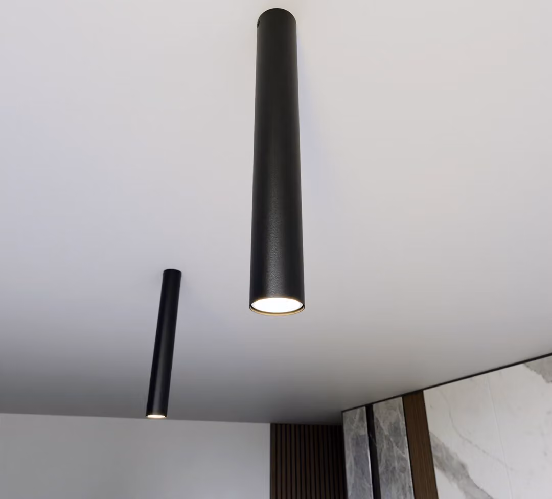 Spot a soffitto nero 45 cm circolare 1xGU10 8W TECNO Emibig