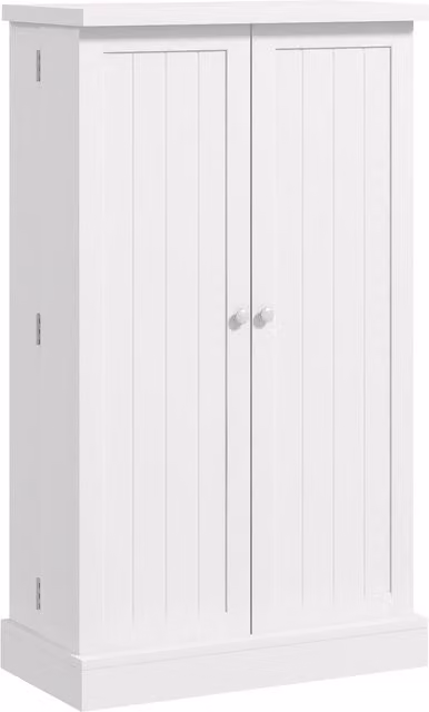Armadio da cucina Aosom in MDF con 6 ripiani e ante a battente, Bianco, L: 60 cm, P: 30 cm, H: 104 cm