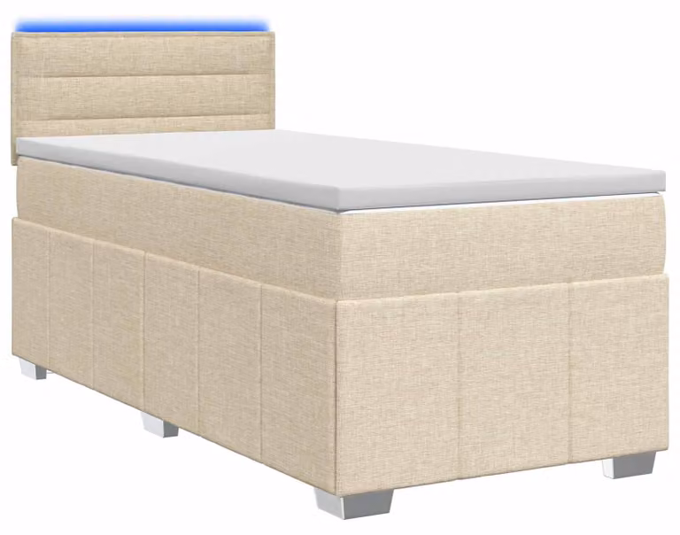 vidaXL Letto a molle con materasso crema 100 x 200 cm in tessuto