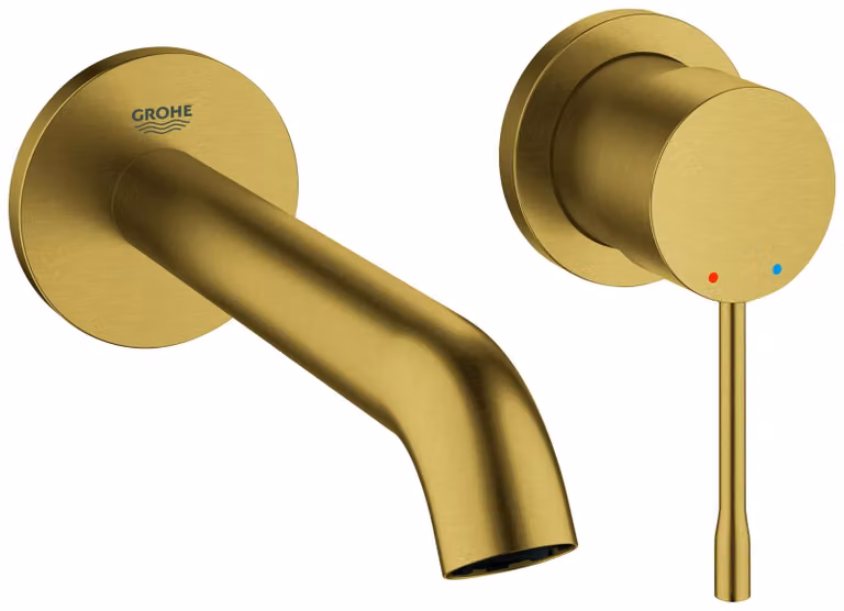 Grohe Essence, mitigeur lavabo 2 trous, saillie 183mm, montage mural, 29192GN1, 29192GN1