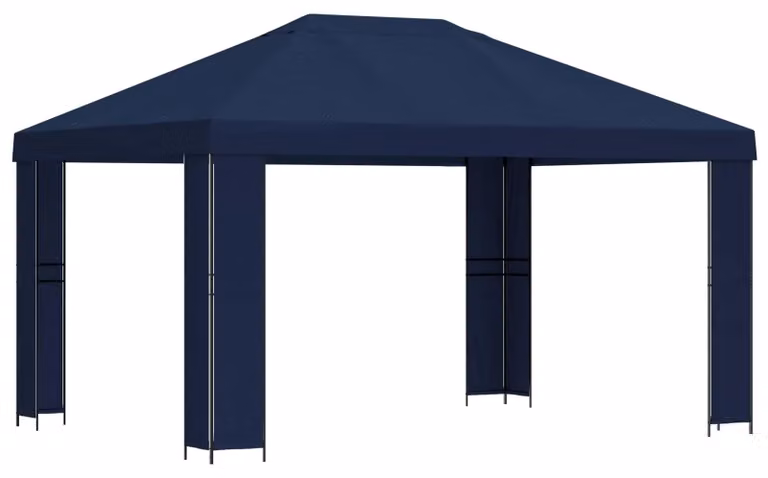 Gazebo 4 × 3 m Blu Poliestere e Acciaio 190 gsm