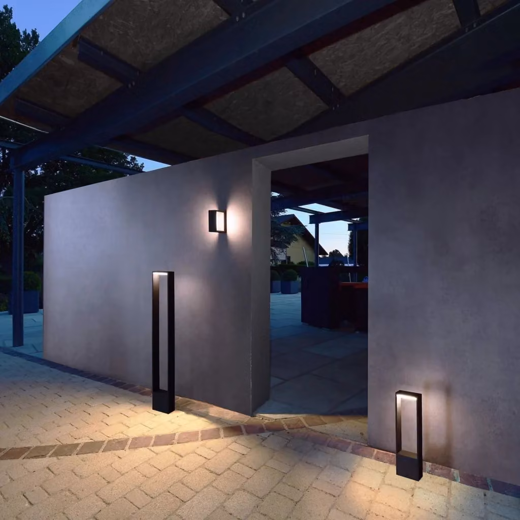 Lampione da esterno CATA moderno con palo LED 4W colore nero, ideale per giardino e viali, protezione IP54, luce bianco caldo, Altezza: 100 cm – 2