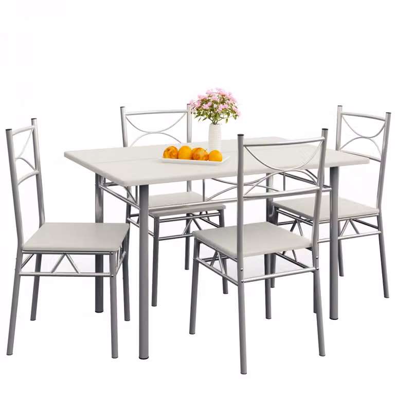 Set da pranzo PAUL, 5 pezzi, bianco vellutato