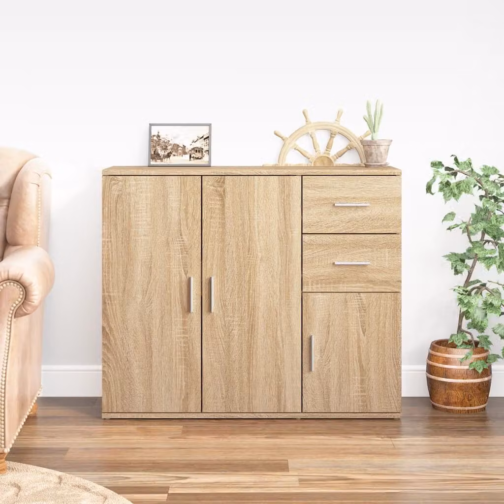 Credenza vidaXL in Rovere Sonoma, Colore Marrone, L/P/H: 91 x 29,5 x 75 cm