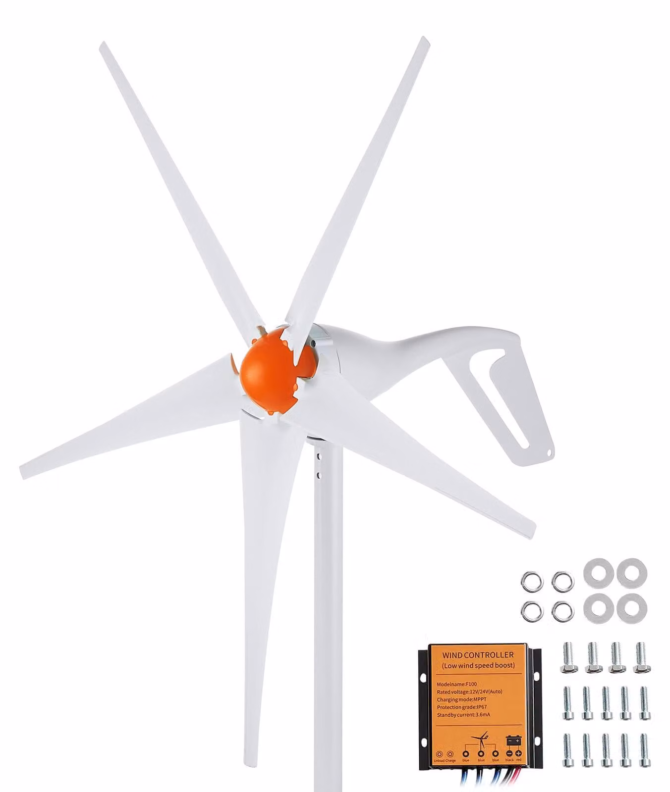 Generatore eolico da 12V, 500W, con 3 pale - Generatore di energia eolica