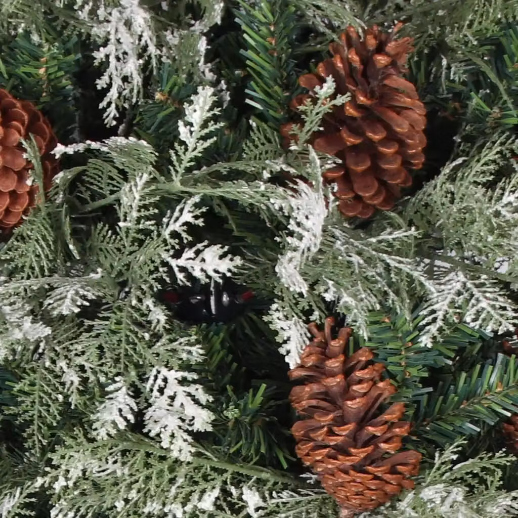 Albero di Natale con Pigne vidaXL, Verde e Bianco, Altezza: 225 cm – 2