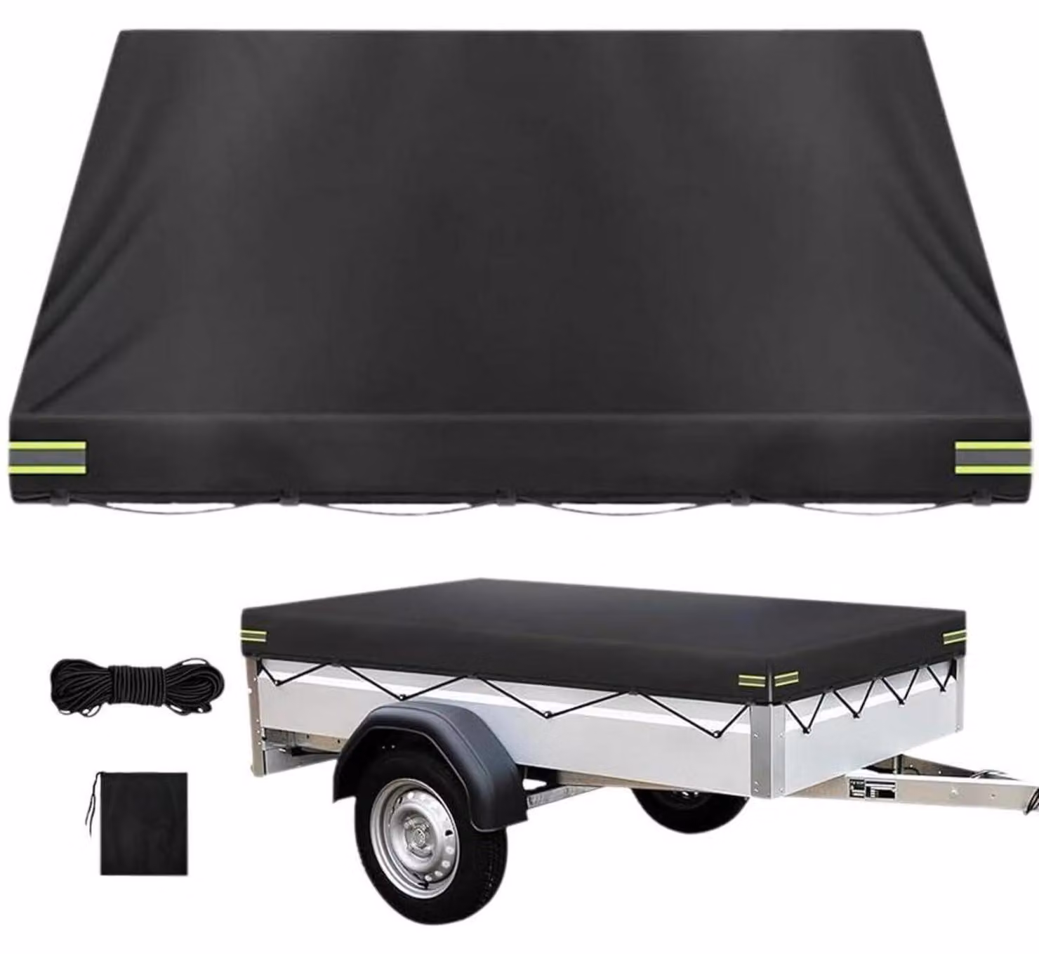 Telo copriauto nero, dimensioni 214x122x13 cm, realizzato in tessuto Oxford, impermeabile e resistente agli strappi