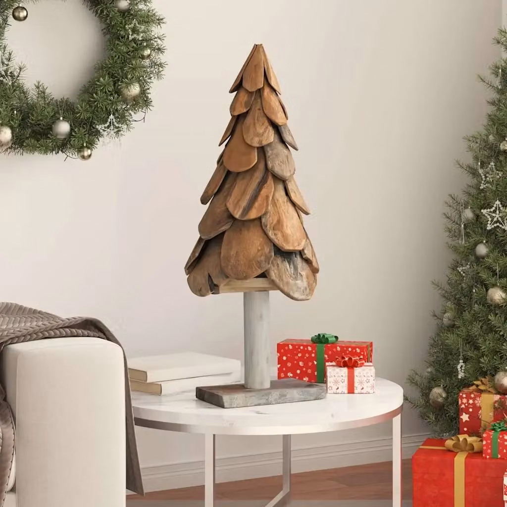 Albero di Natale in legno massello di teak marrone vidaXL Altezza: 90 cm – 2
