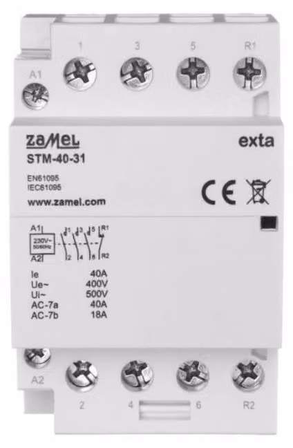 Quadro modulare di protezione, 40A, 3 contatti normalmente aperti (NA) + 1 contatto normalmente chiuso (NC), 230V AC, tipo: STM-40-31, codice: EXT10000298
