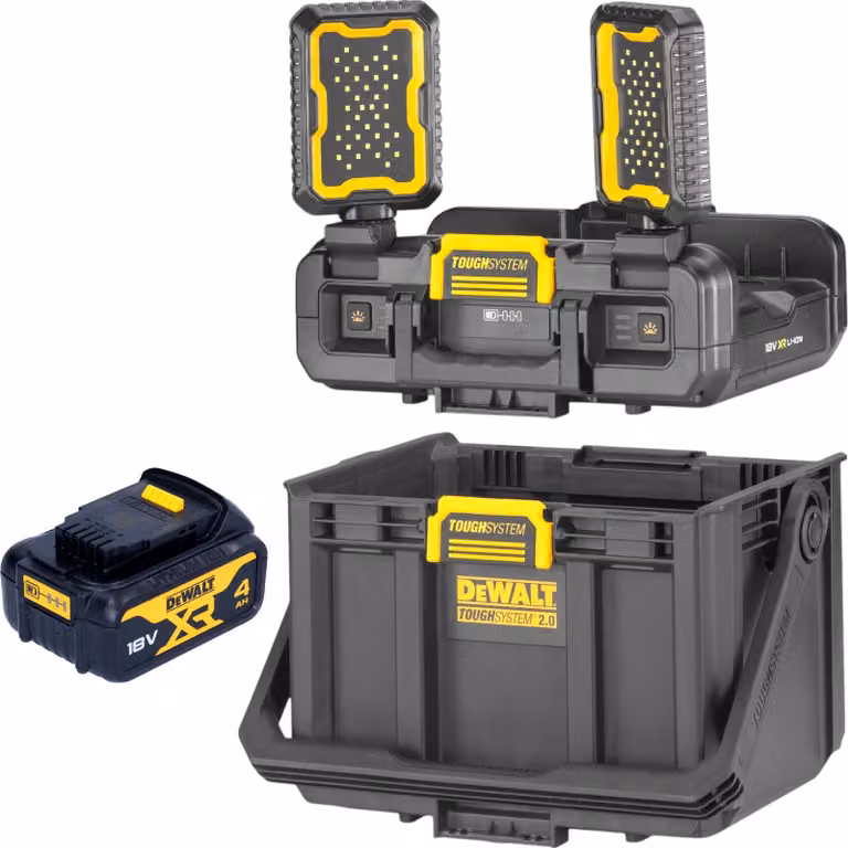 DeWalt DWST08061-1 Cassetta portautensili con luci integrate 395 x 352 x 255 mm ToughSystem 2.0 + 1x batteria ricaricabile 4,0 Ah - senza caricabatterie