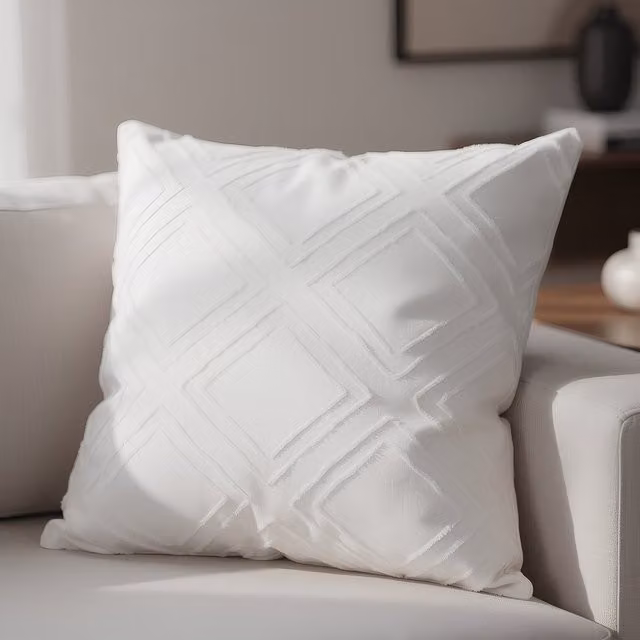 Cuscino quadrato per divano in microfibra beige, L 45 cm x P 45 cm x H 45 cm