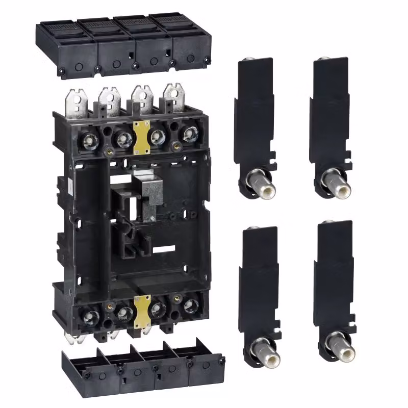 Set di piastre a innesto Schneider Electric 4P VigiComPact, accessori per interruttori automatici compatti ComPact NSX400/630. LV432541