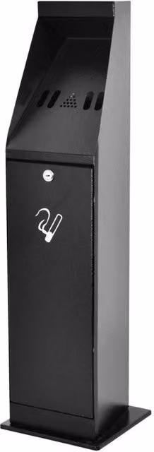 Posacenere a Colonna GIORDANOSHOP in Metallo Nero con Secchiello Interno Rimovibile da 5L L/P/H: 23,5 x 23,5 x 86 cm