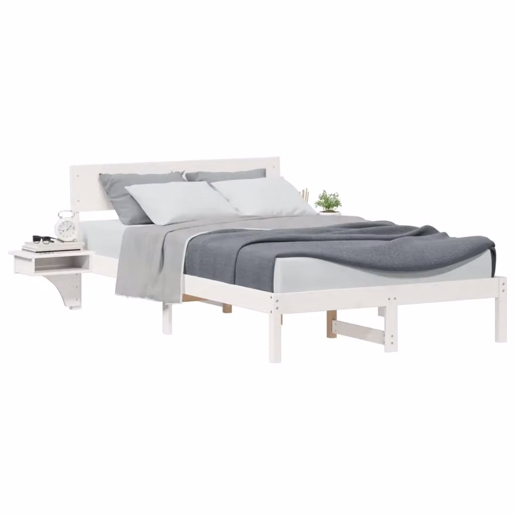 Struttura del letto bianca in pino massello vidaXL L/P: 120 x 200 cm – 2