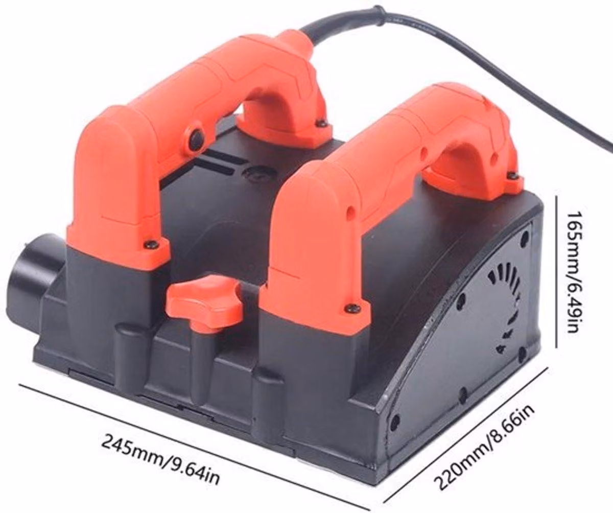 Fresatrice a filo diamantato da 160 mm con potenza di 1200 W e sistema di aspirazione della polvere – Fresatrice manuale per pareti, ideale per lavori di ristrutturazione