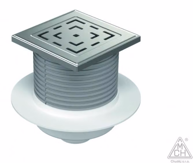 Sgocciolatoio da pavimento Chud?j D50, NEPTUN, collare, griglia in acciaio inossidabile GATE G1 420 x L