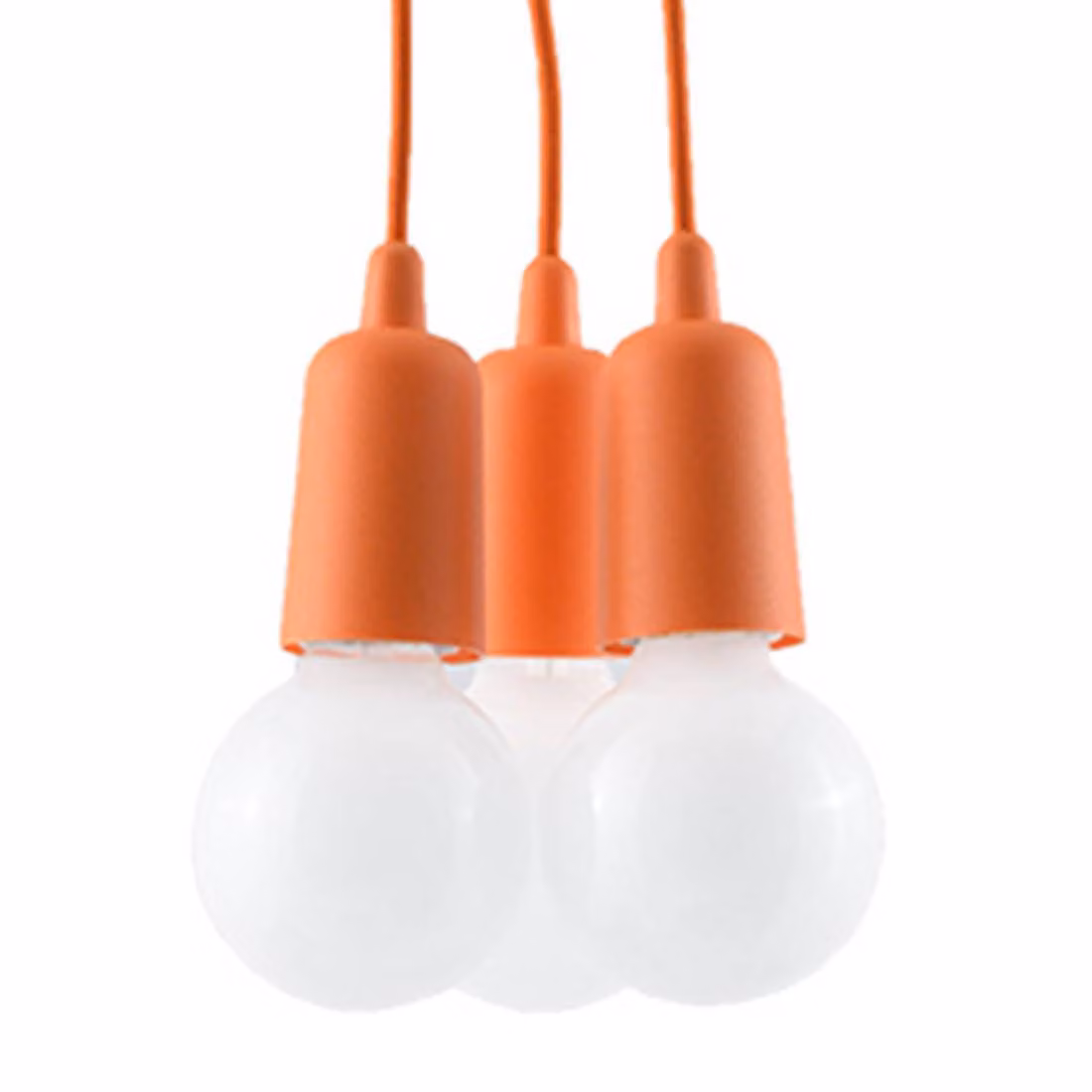 Lampada a sospensione DIEGO 3 arancione 3xE27 15W PVC 90x15x15cm Sollux Lighting