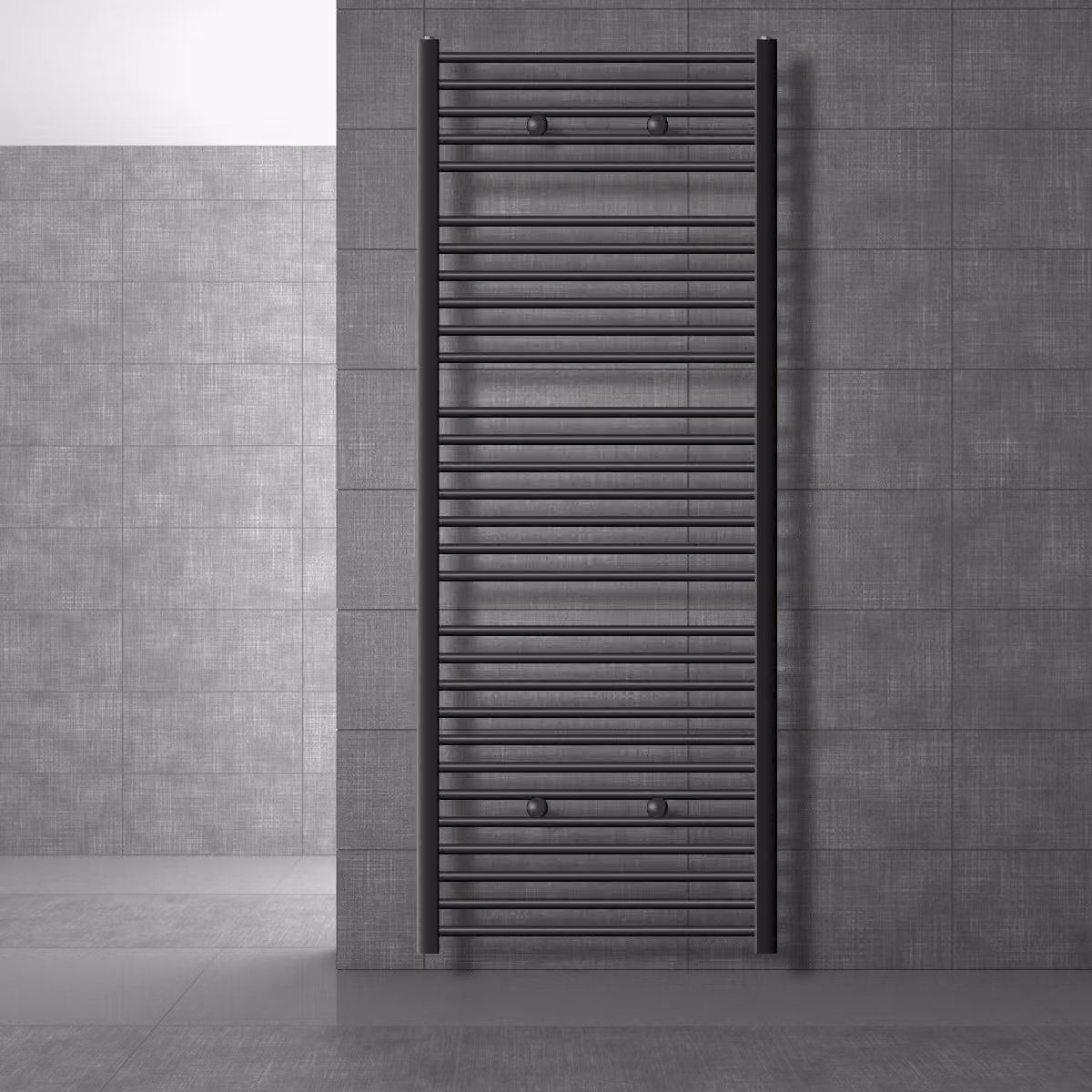 LuxeBath radiatore bagno Sahara, 750x1800 mm, antracite, diritto con attacco laterale, senza elemento riscaldante