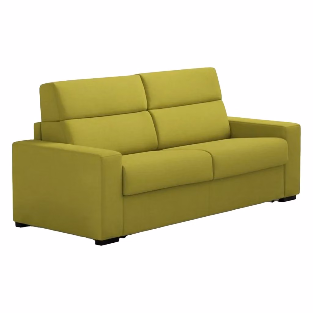Divano 2 posti DMORA Verde, modello moderno con rivestimento in tessuto sfoderabile e struttura in legno massiccio, L: 180 cm, P: 95 cm, H: 100 cm – 2
