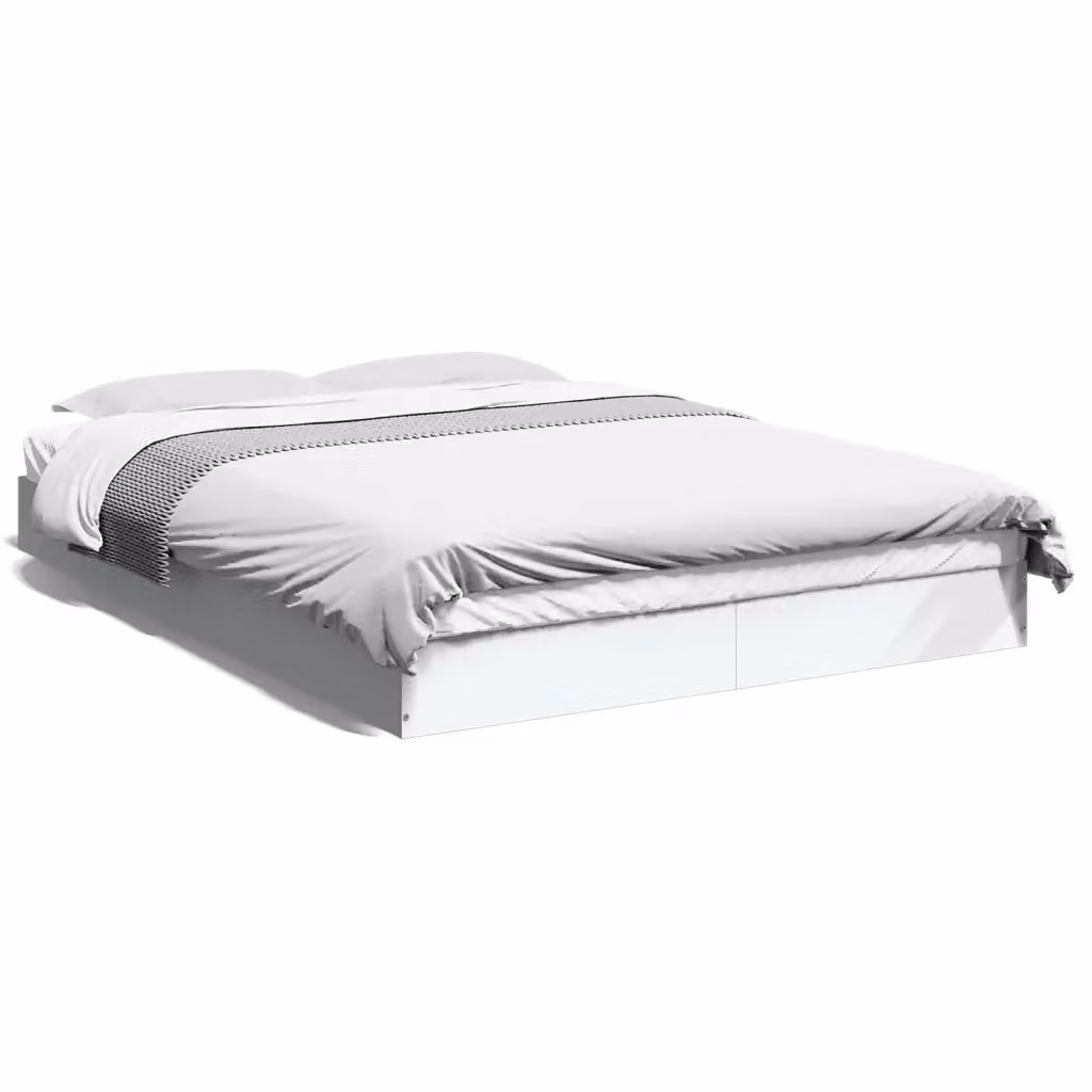 Letto moderno vidaXL in legno multistrato bianco L/P/H: 203 x 140 x 143 cm – 2